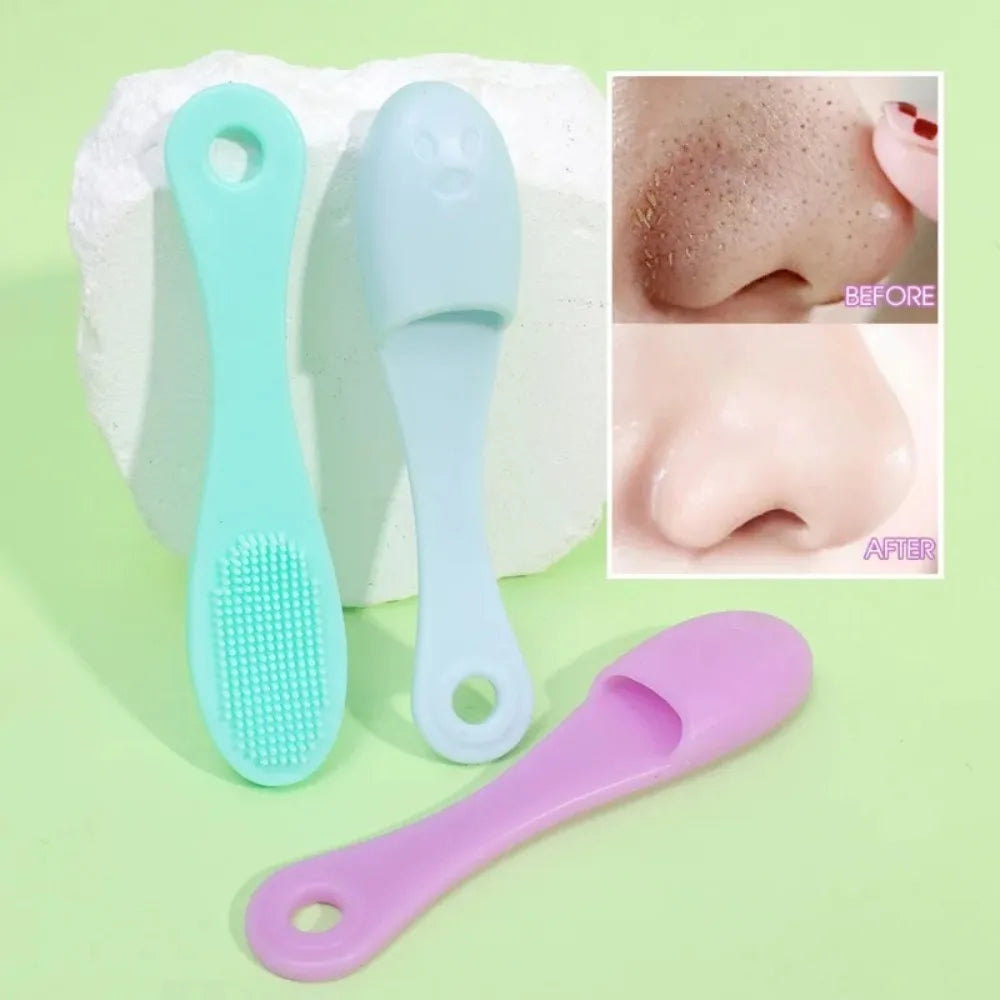 Silicone Nose & Blackhead Cleaning Brush - Soft Bristle Facial Cleansing Brush