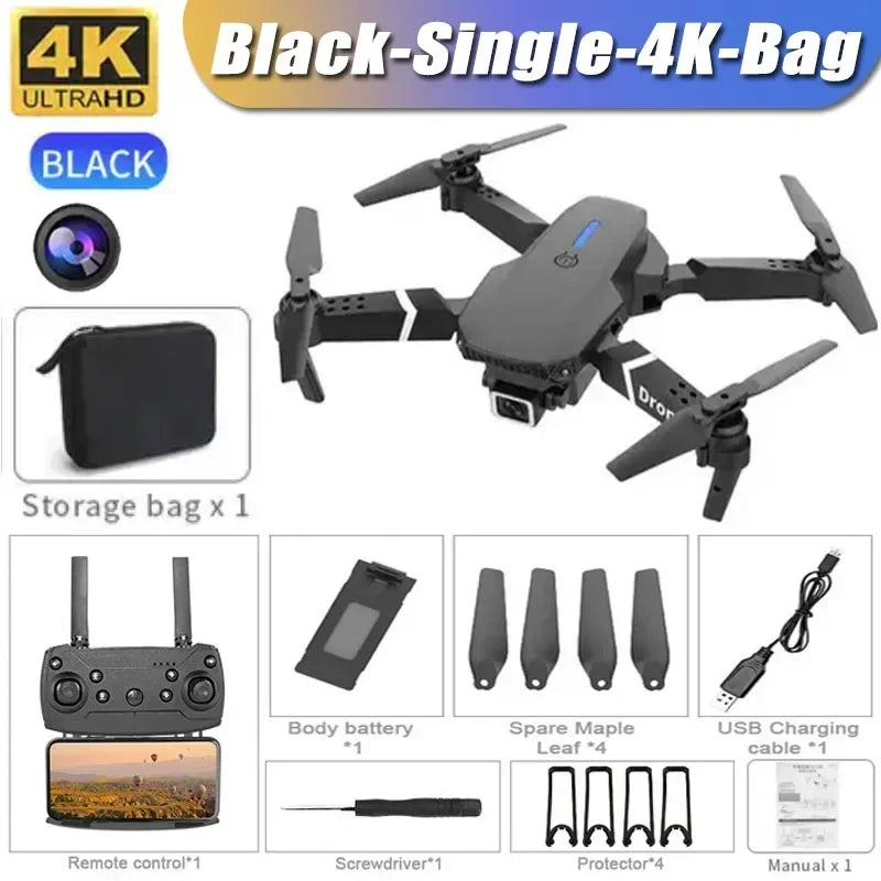 E88Pro RC Drone 4K Professinal With 1080P Wide Angle HD Camera