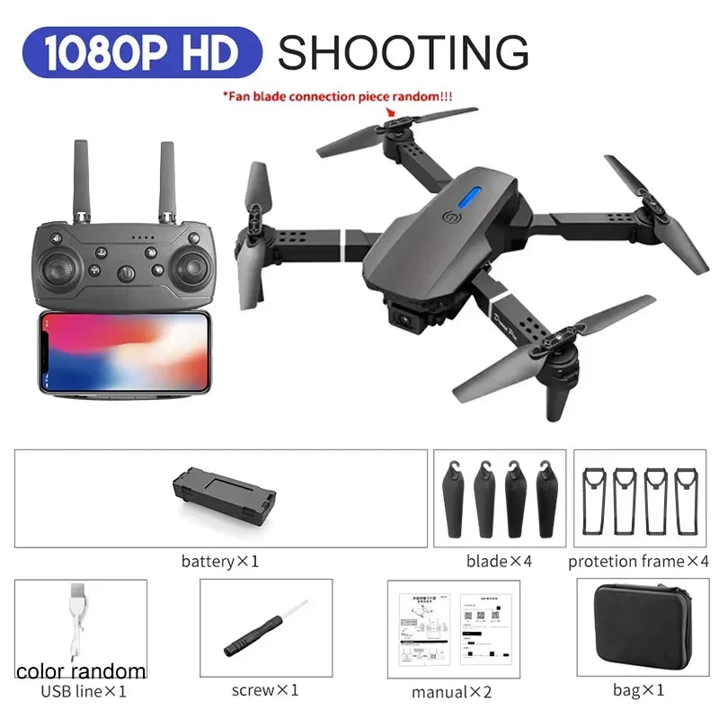E88 Professional Wide Angle RC Drone with HD 4K Camera