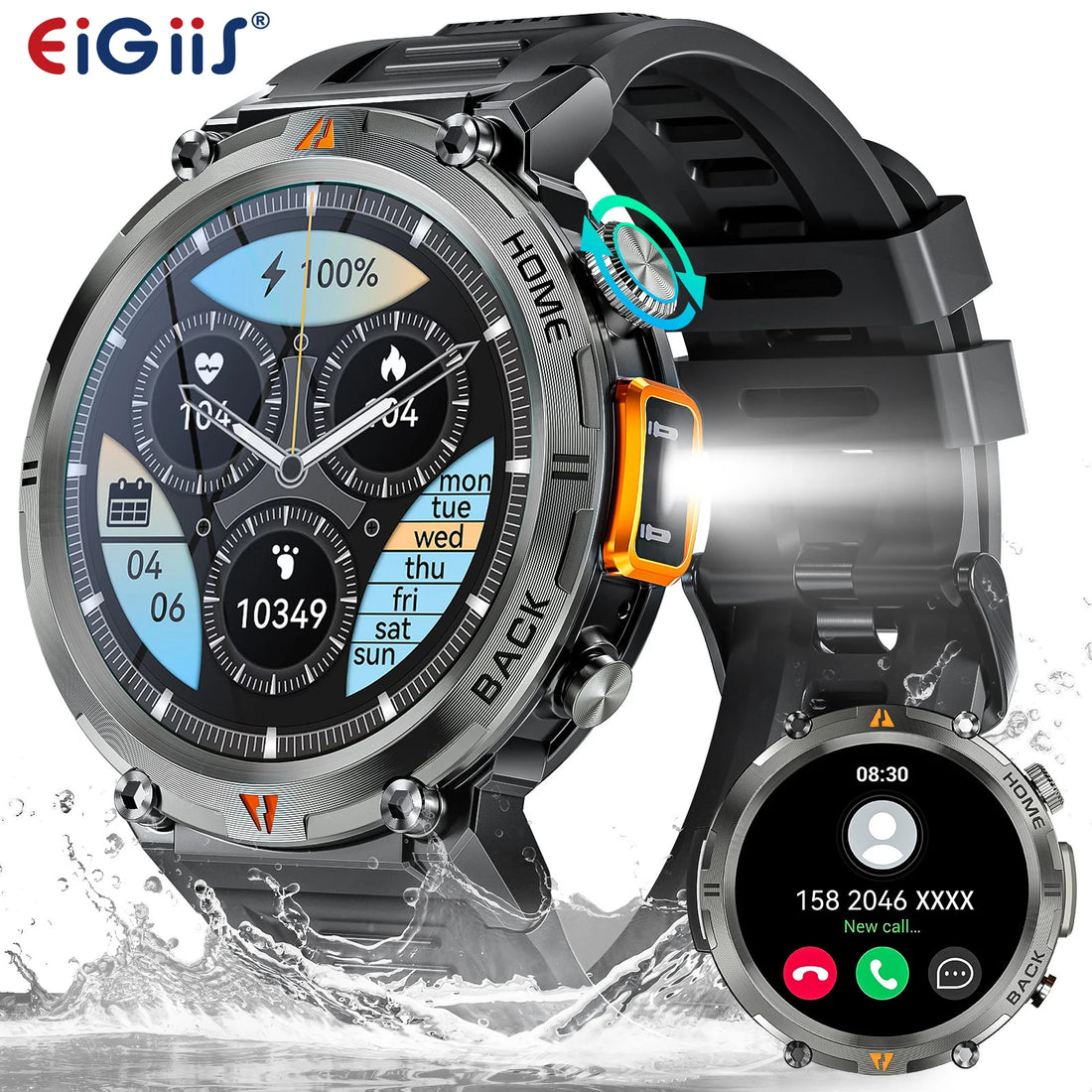 EIGIIS KE3 New Bluetooth Call smartwatch for men Full Touch Screen