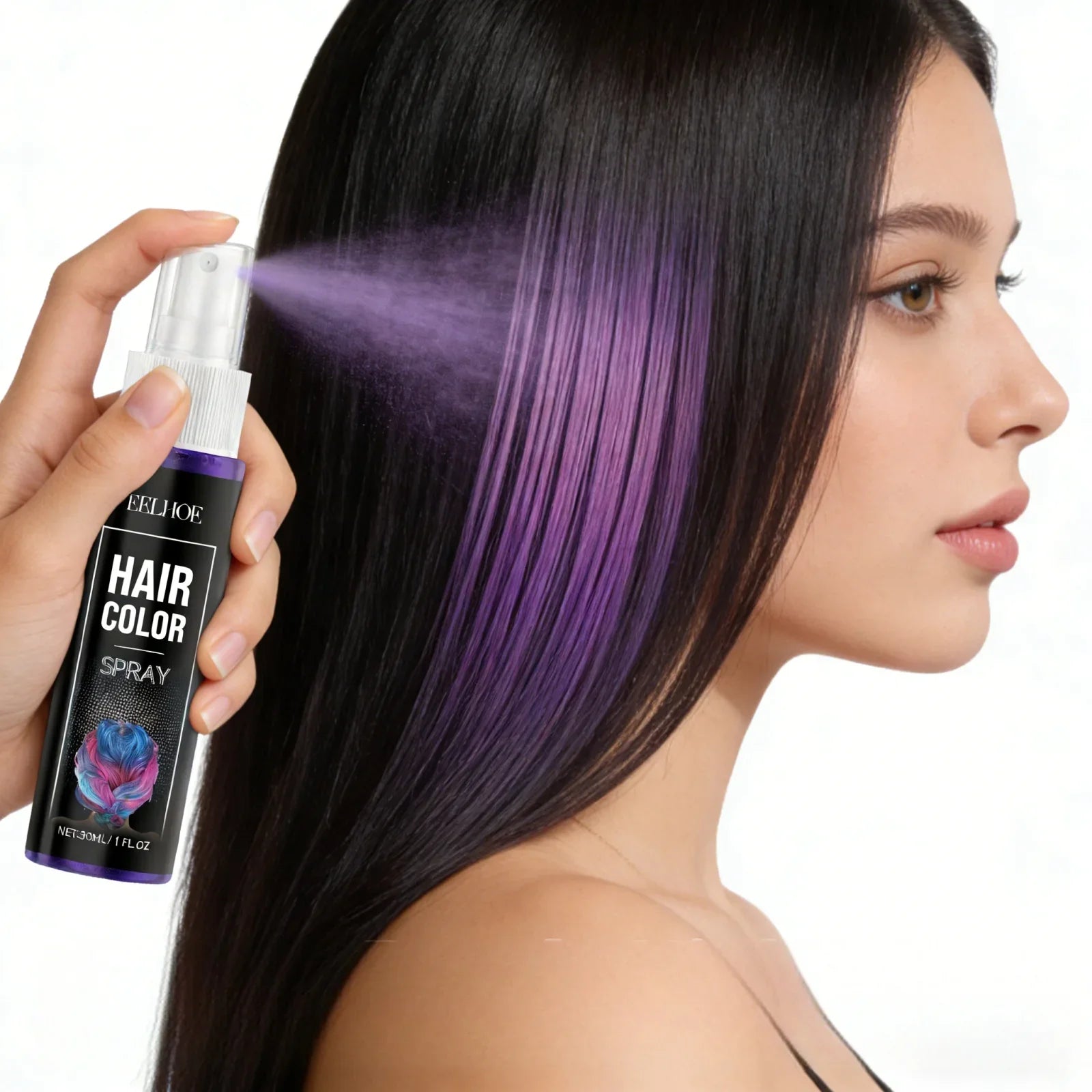 EELHOE Colored Hair Spray Temporary Colors Purple Blue Hair Color Spray