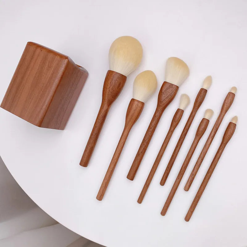 Black Walnut Handle Makeup Brushes Powder Blush Foundation Brush