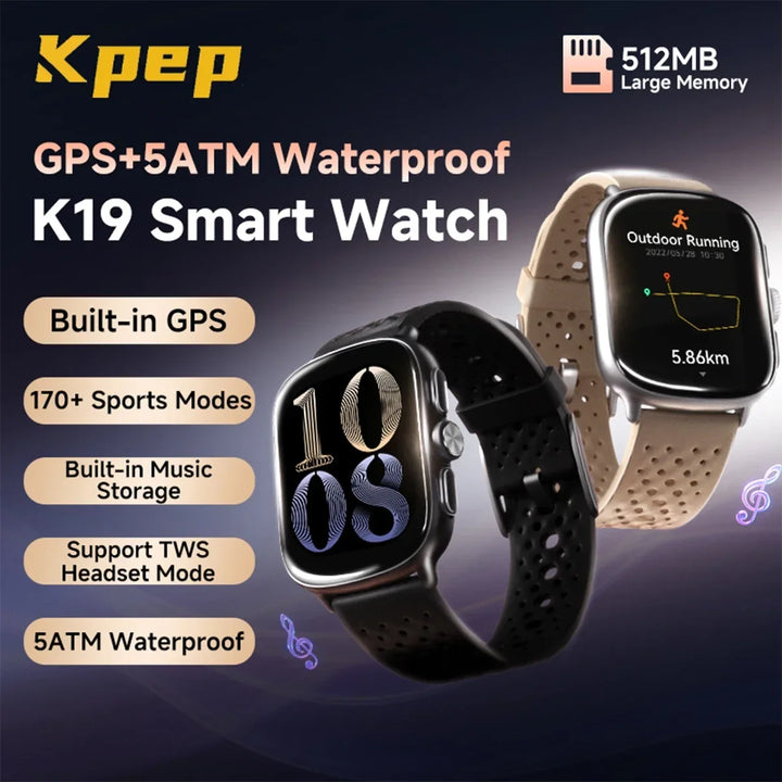 KPEP K19 GPS Smart Watch 512MB Memory Music TWS Earphones