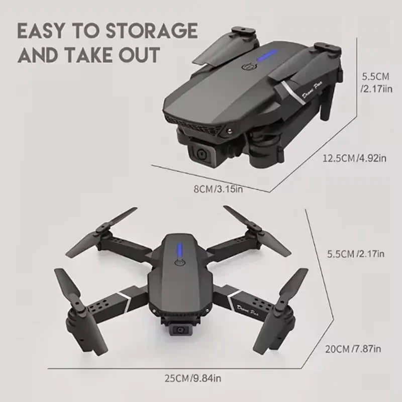 E88Pro RC Drone 4K Professinal With 1080P Wide Angle HD Camera