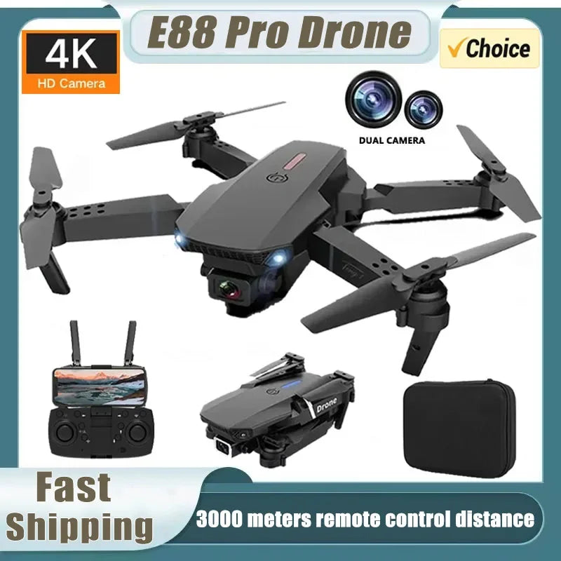 E88Pro RC Drone 4K Professinal With 1080P Wide Angle HD Camera