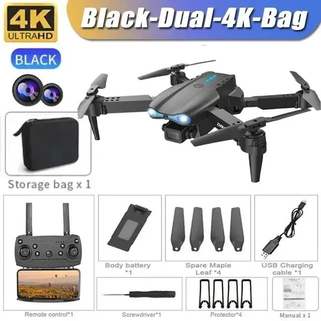 E99 Pro Drone Quadcopter Remote Control Handle Four Axis Aircraft HD 4K