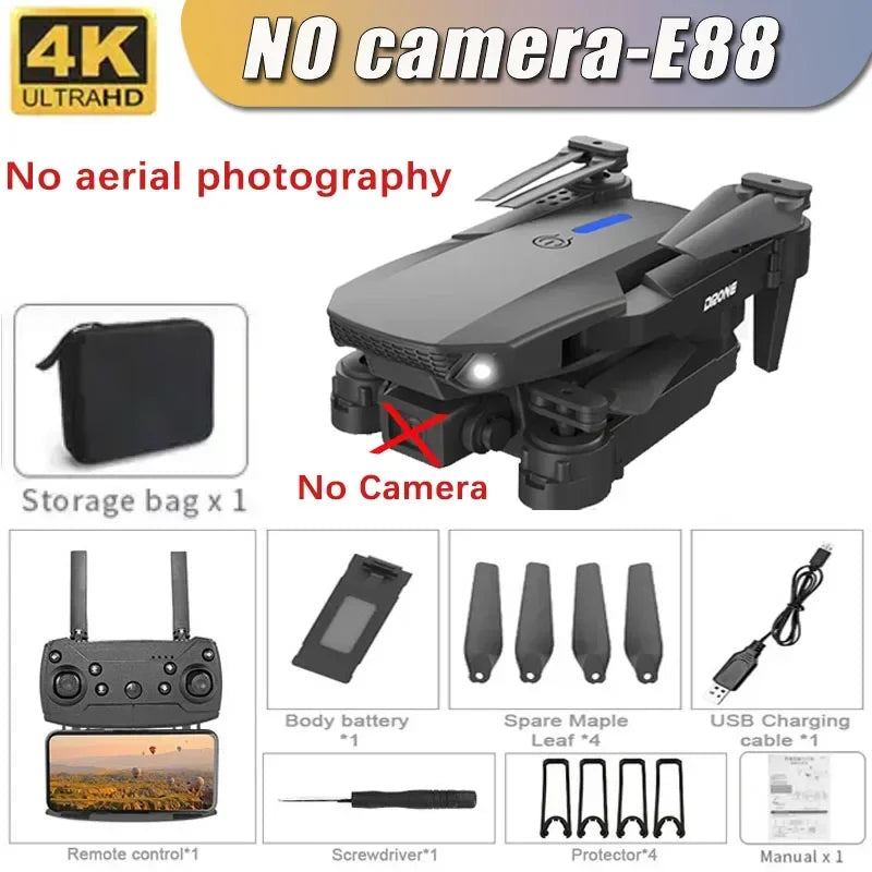 E88Pro RC Drone 4K Professinal With 1080P Wide Angle HD Camera