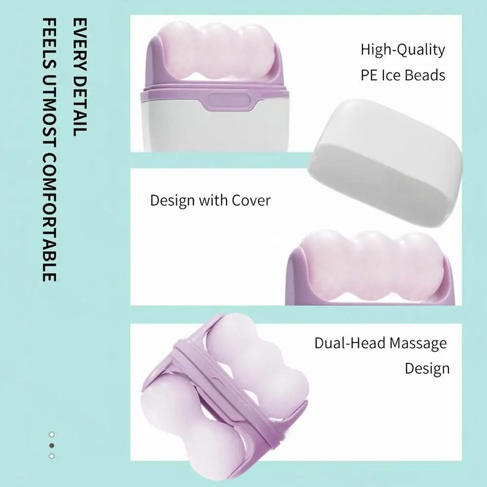 Double-headed facial ice roller, used for facial and head massage