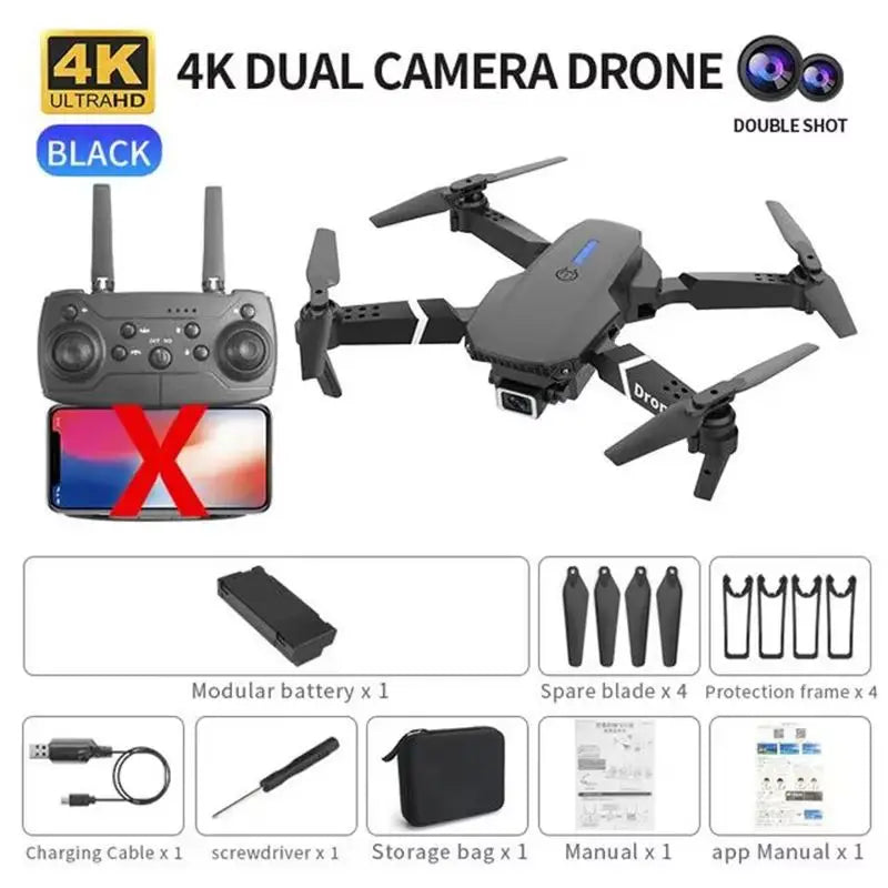 E88 Pro WiFi FPV Drone. Wide-angle HD 4K/1080P camera