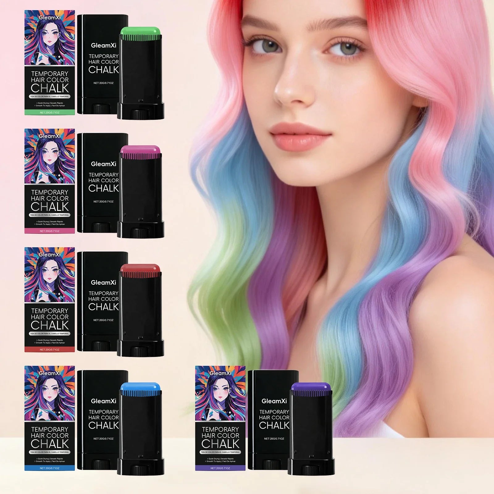 Diy Hair Dying Cream Stick 5 Shades Easy To Wash Quickly Coloring