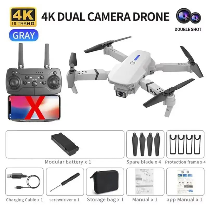 E88 Pro WiFi FPV Drone. Wide-angle HD 4K/1080P camera