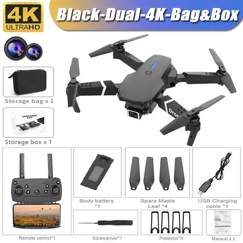 E88Pro RC Drone 4K Professinal With 1080P Wide Angle HD Camera