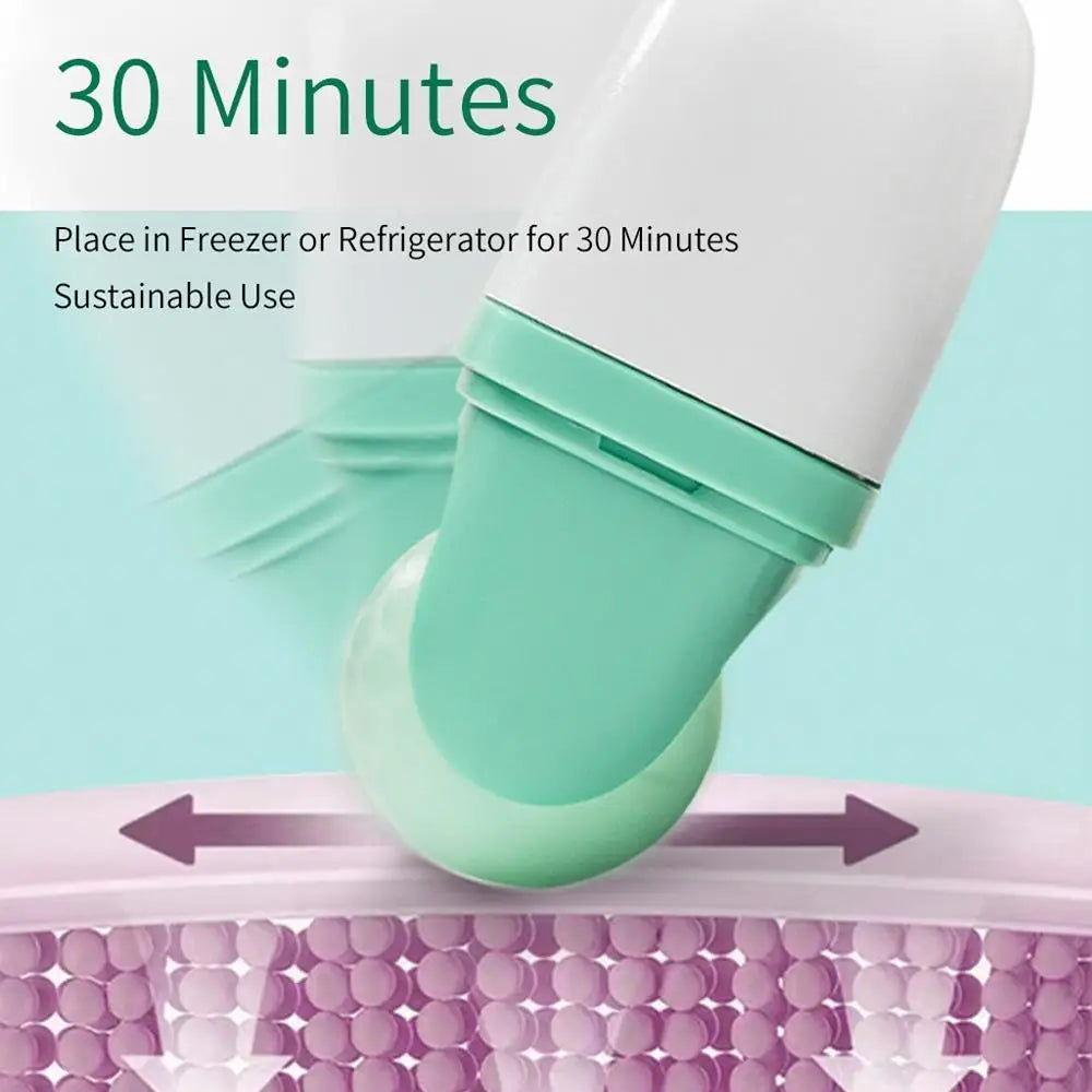 Double-headed facial ice roller, used for facial and head massage