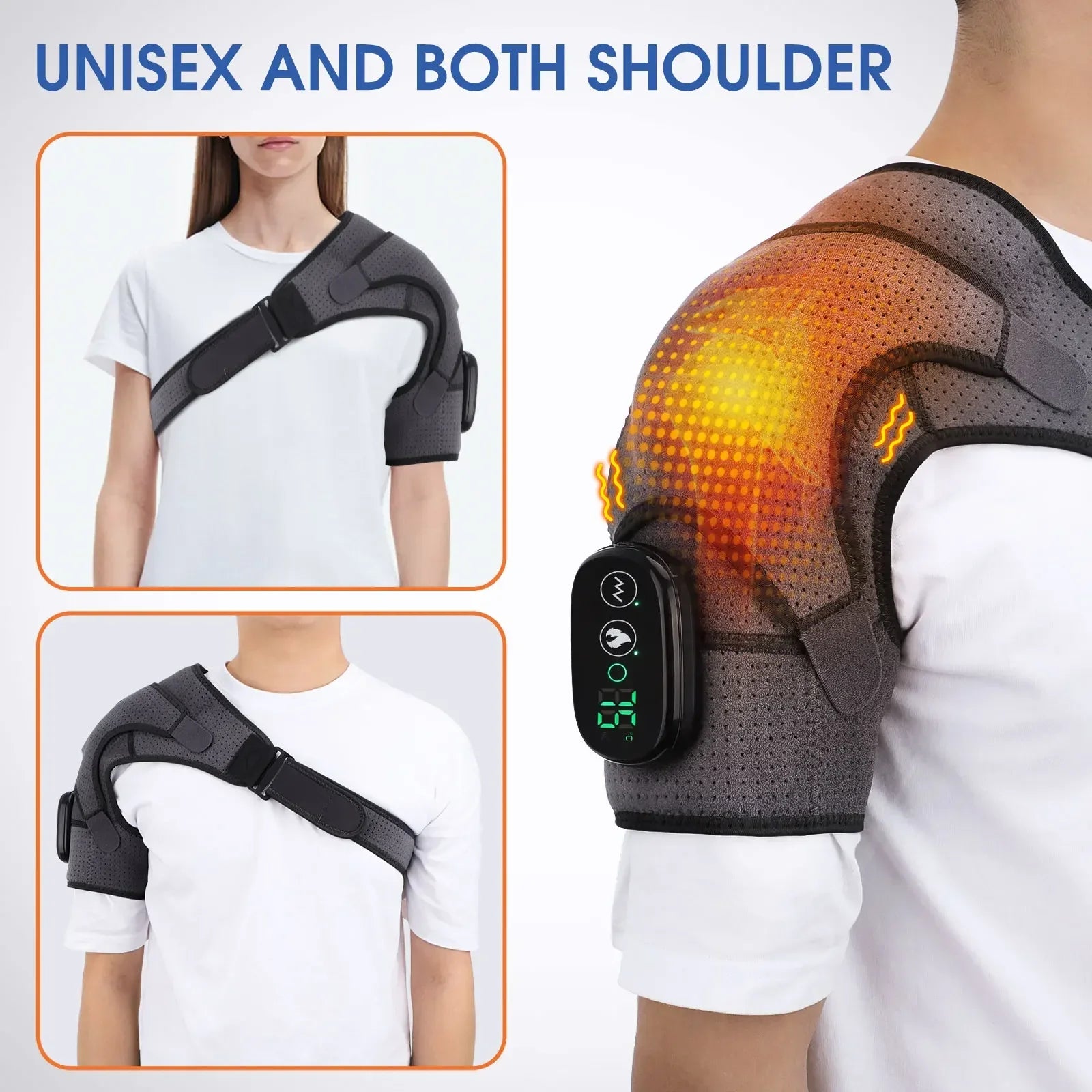 Electric Heating Shoulder Massage Belt Back Shoulder Brace Compress