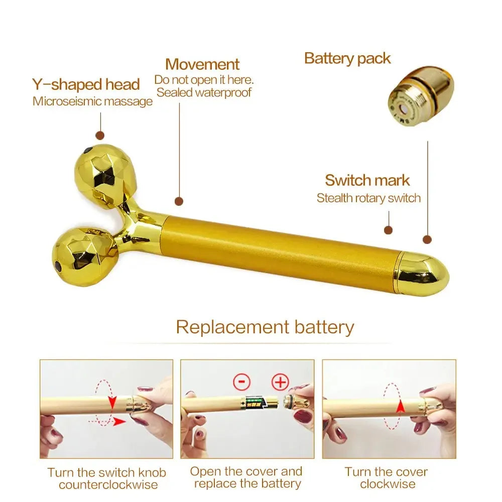 Electric Roller Beauty Bar Vibrating Facial Roller Massager