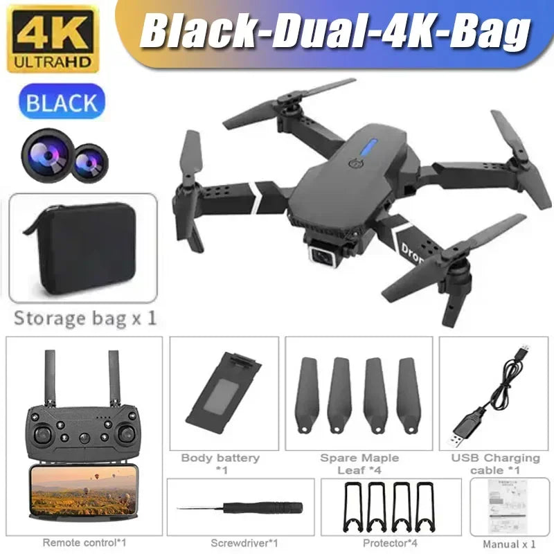 E88Pro RC Drone 4K Professinal With 1080P Wide Angle HD Camera