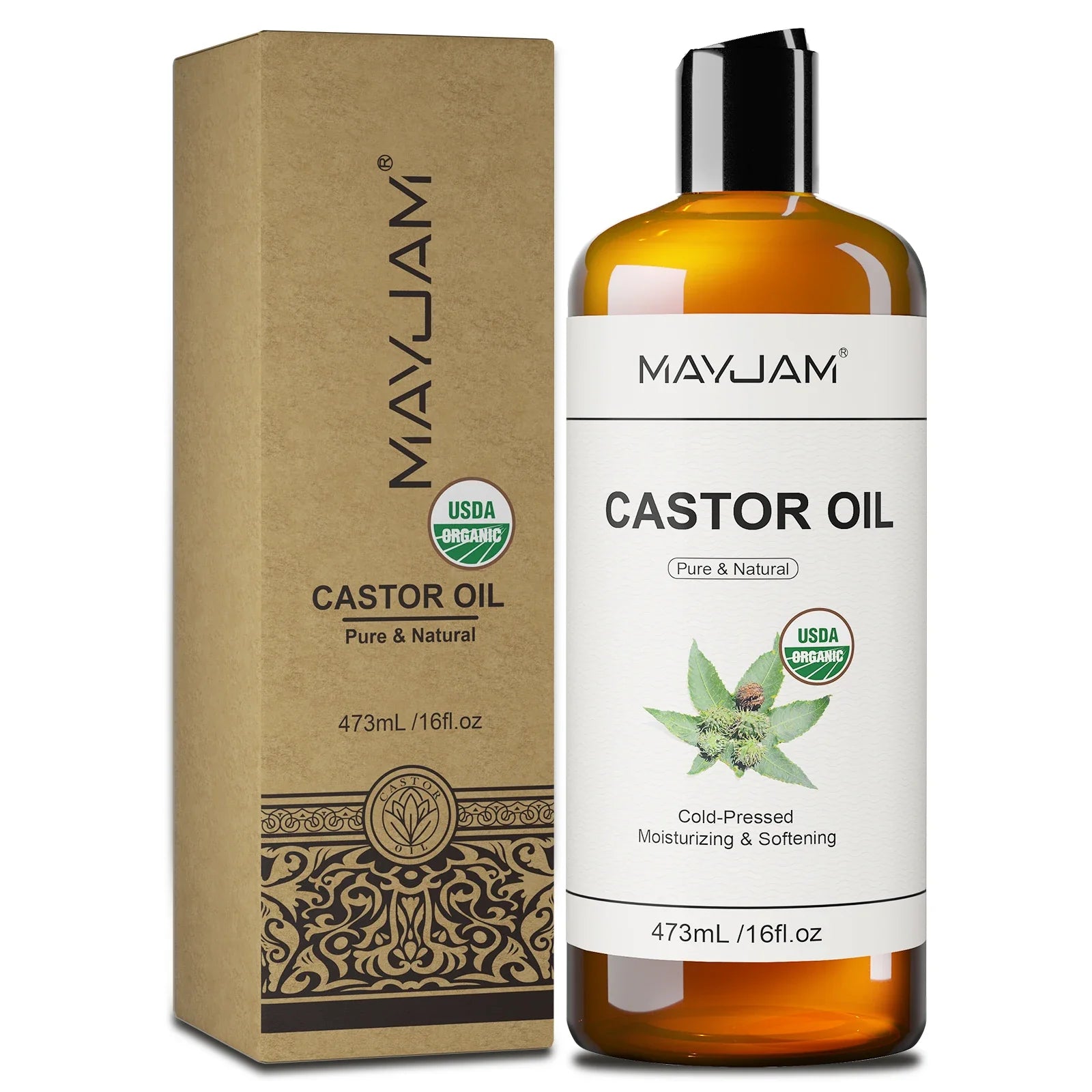 USAD Organic Castor Oil Cold Pressed Pure Natural Carrier Oil