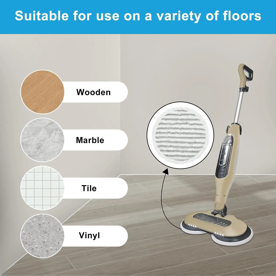 Steam Mop Pads Scrub All-in-One Cleaning Pads