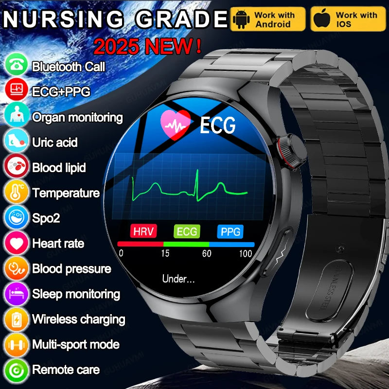 New Nursing Grade Smart Watch Blood oxygen Blood Lipid Uric Acid